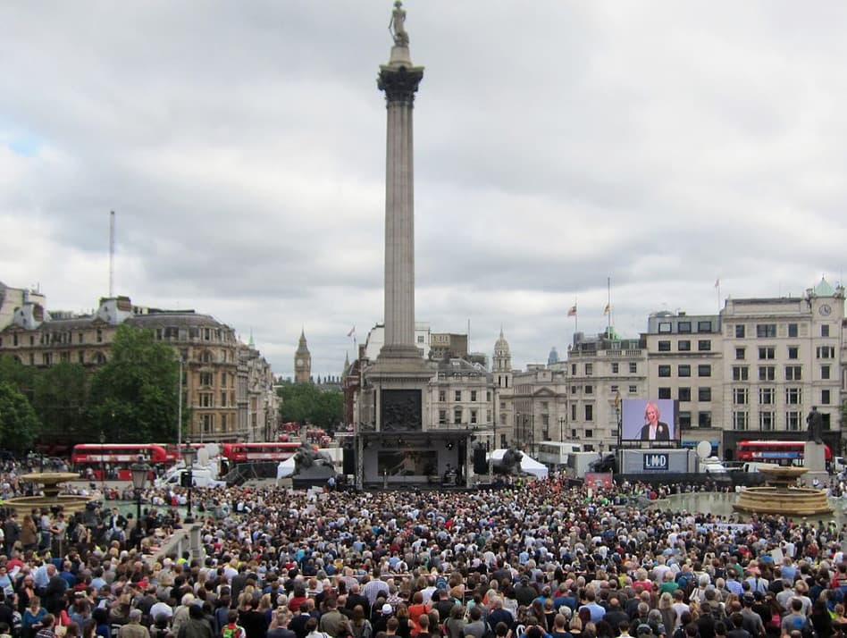Event on birthday of Jo Cox in Trafalgar Square on 22 June 2016.