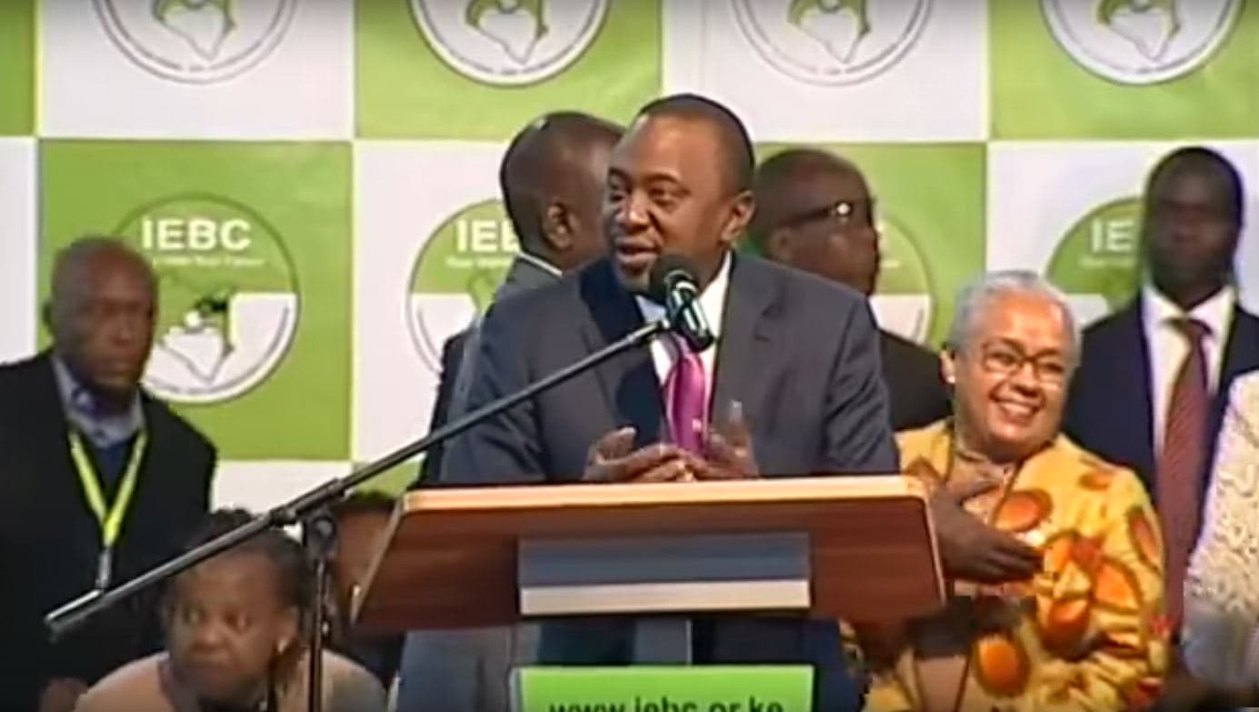 Kenyatta wins Kenyan elections.