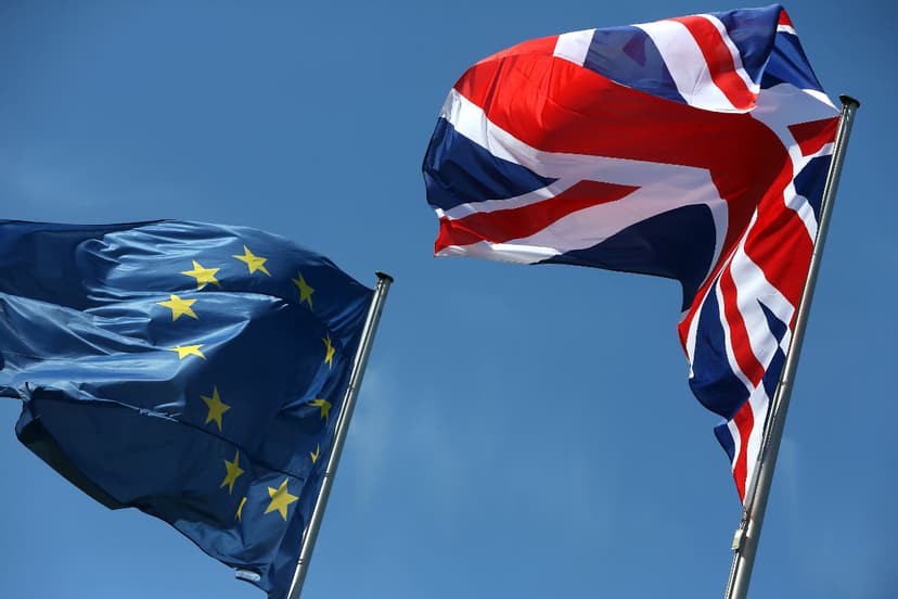 United Kingdom and Euro flag.